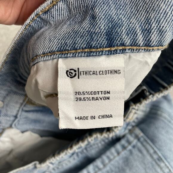 PTCL Denim Maxi Jean Skirt Womens 26 Blue Faded Light Wash Stretch Boho Western - Picture 7 of 16